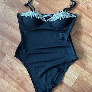 Rhinestone detail, bodysuit